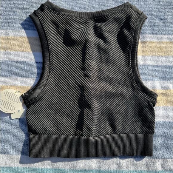 NWT, Aerie Offline Ribbed Crop Tank Top Black Size XS - Picture 2 of 7